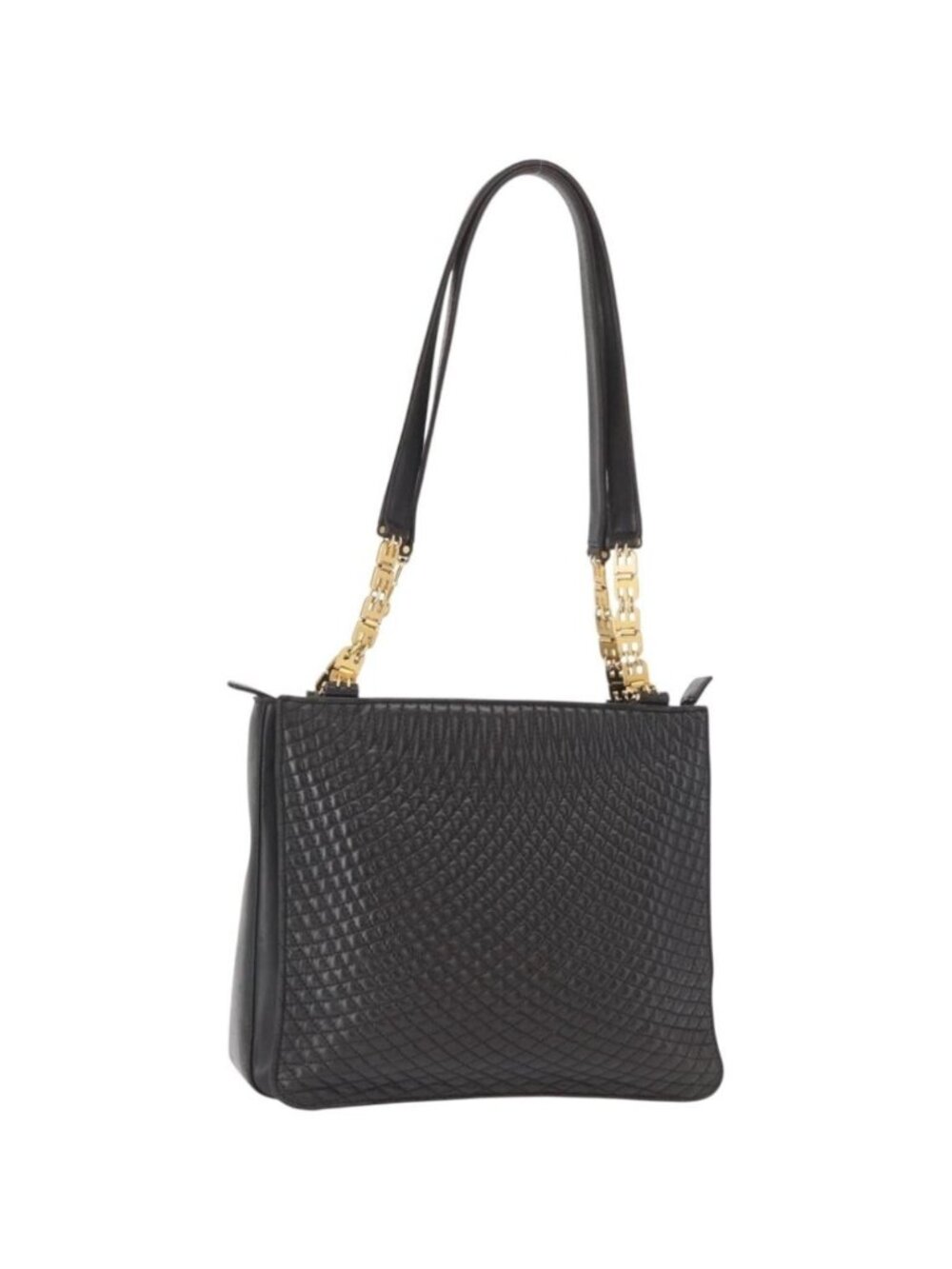 BALLY Shoulder Bag Leather Black Gold
